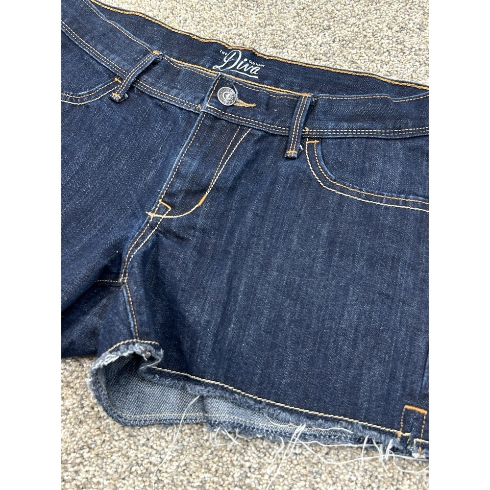 Old Navy "The Diva" Womens Jean Denim Shorts Sz‎ 6 Stretch Cutoff Dark Wash